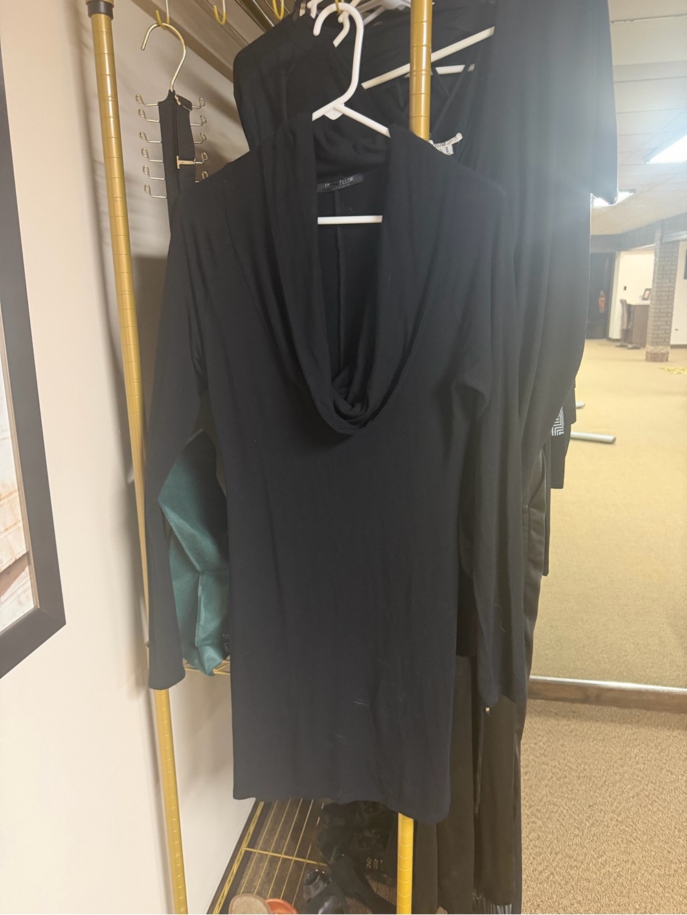 Bella Luxx Black Cowl Neck Tunic Sweater